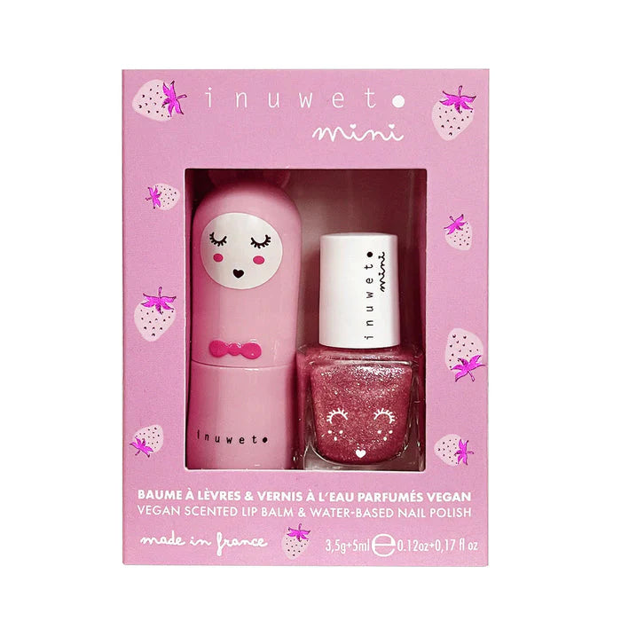 Inuwet Duo Strawberry Lip Balm and Nail Polish