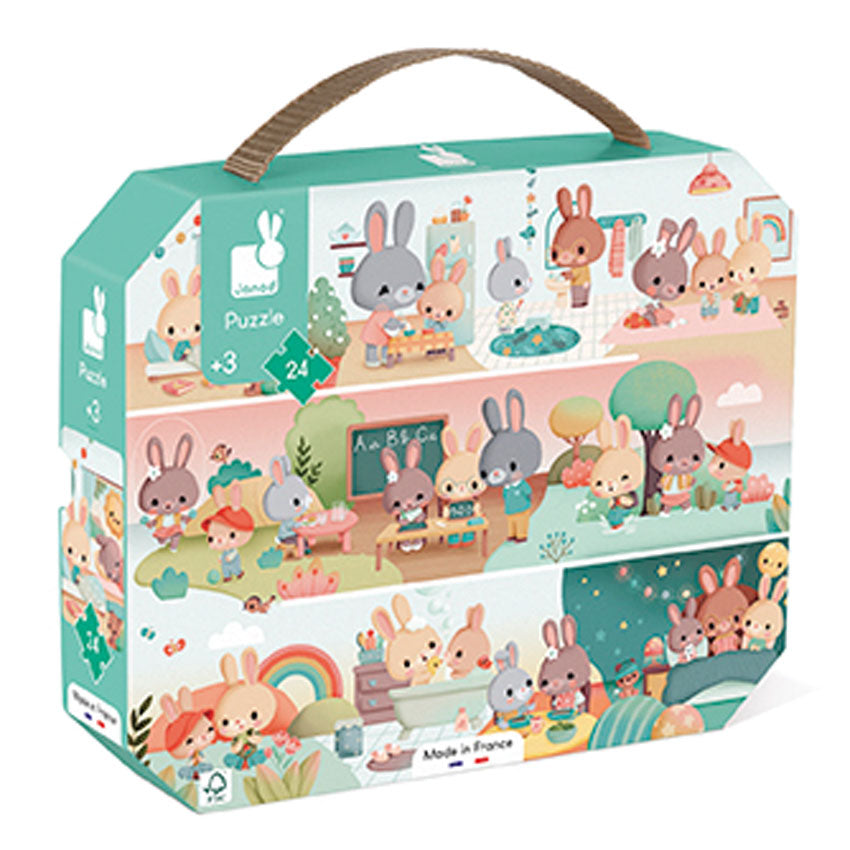 Janod 24pc Jigsaw Puzzle Rabbits Day