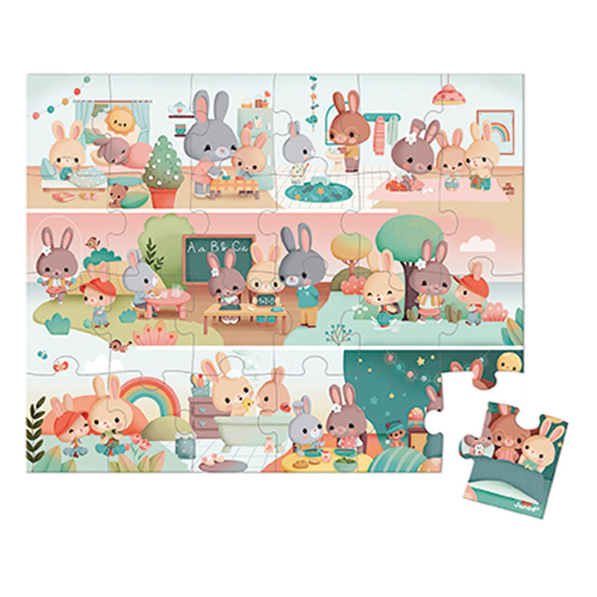 Janod 24pc Jigsaw Puzzle Rabbits Day