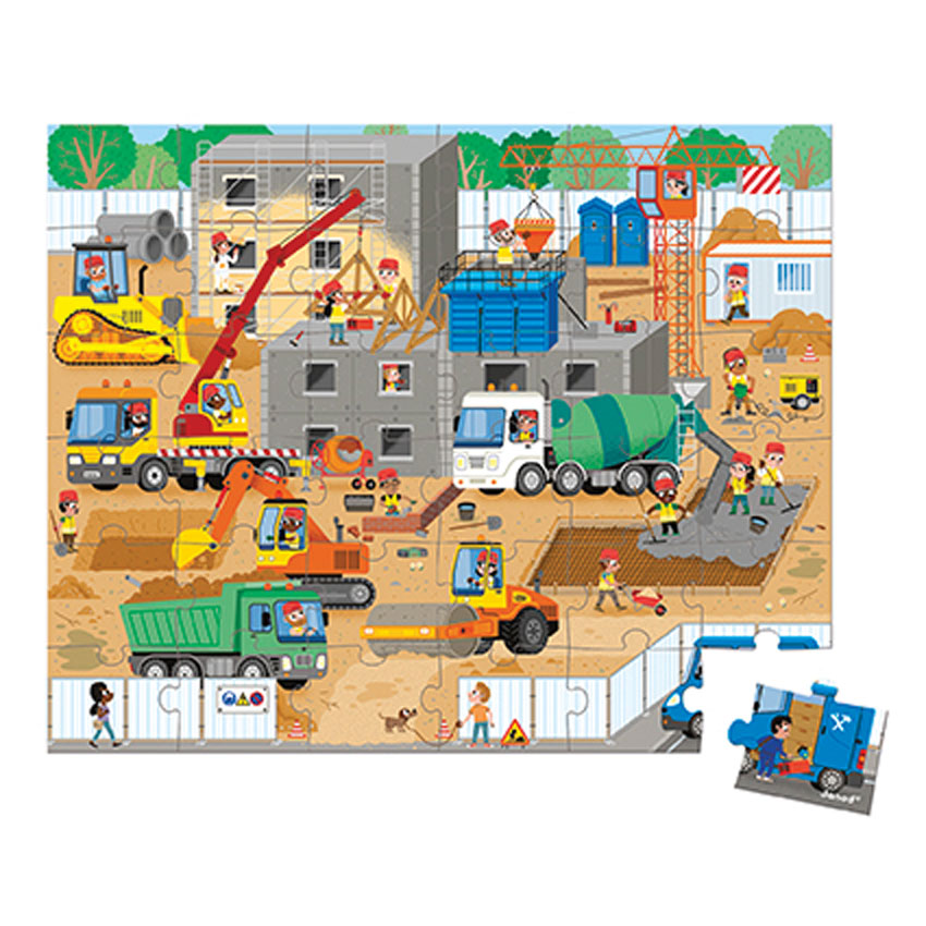 Janod 36pc Jigsaw Puzzle Construction Site