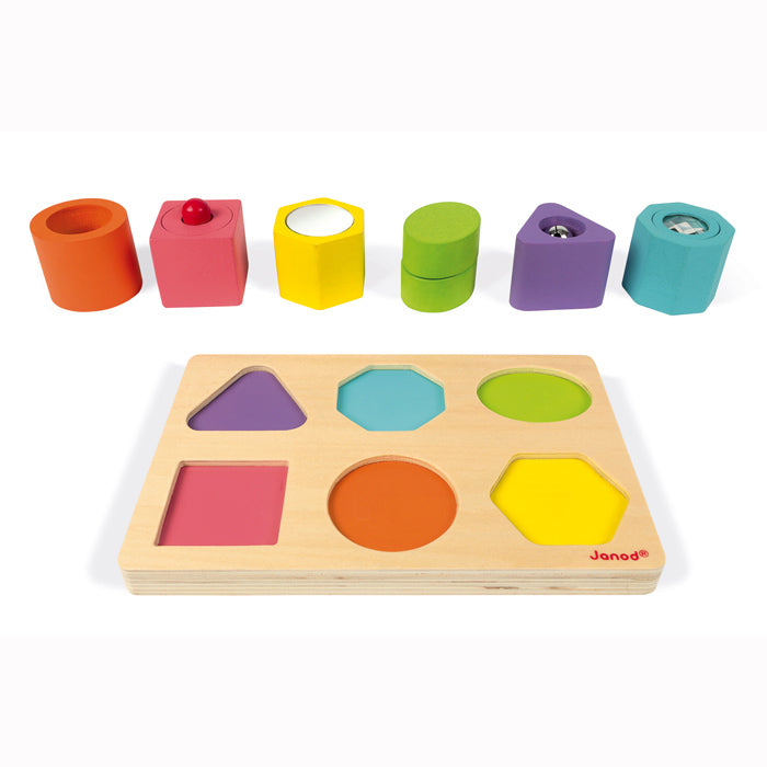 Janod Shapes and Sound 6 Block Puzzle