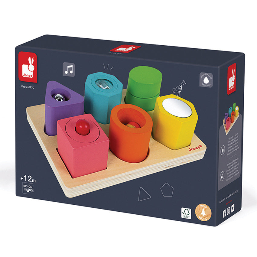 Janod Shapes and Sound 6 Block Puzzle