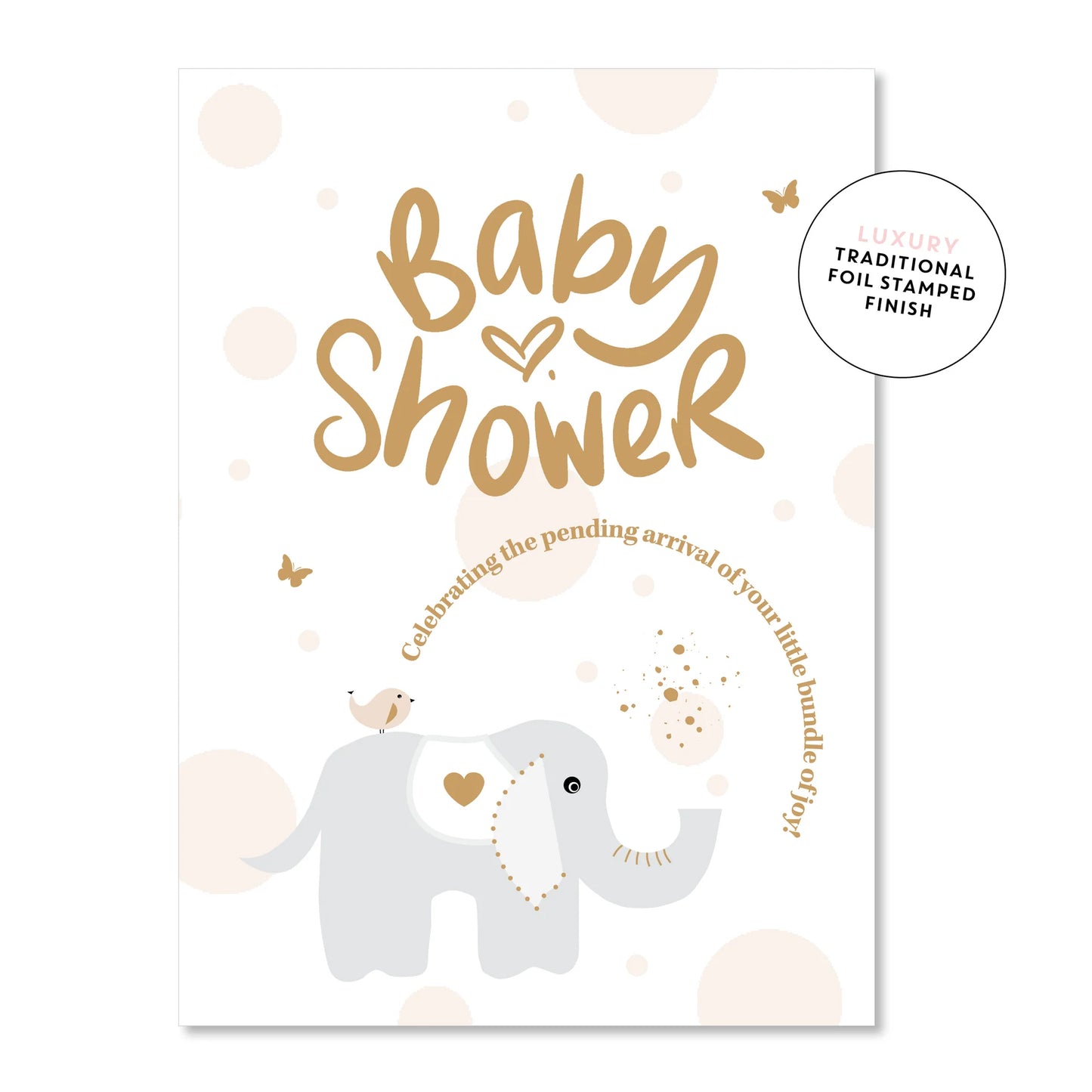 Just Smitten Baby Shower Elephant Baby Card