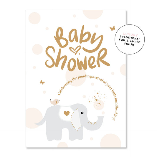 Just Smitten Baby Shower Elephant Baby Card