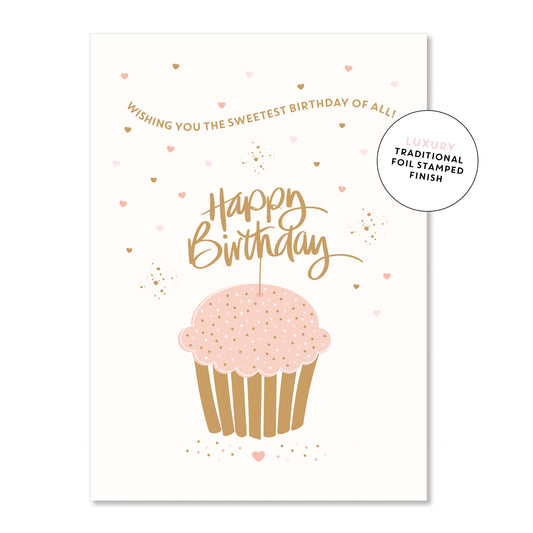 Just Smitten Cupcake Sparkle Birthday Card