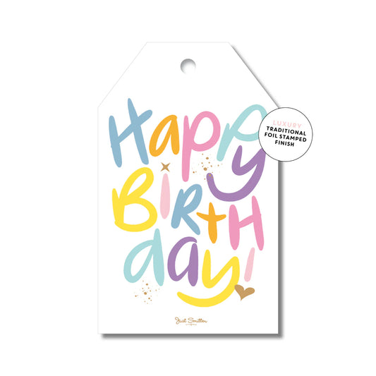 Just Smitten Happy Birthday Letters with Sparkle Gift Tag