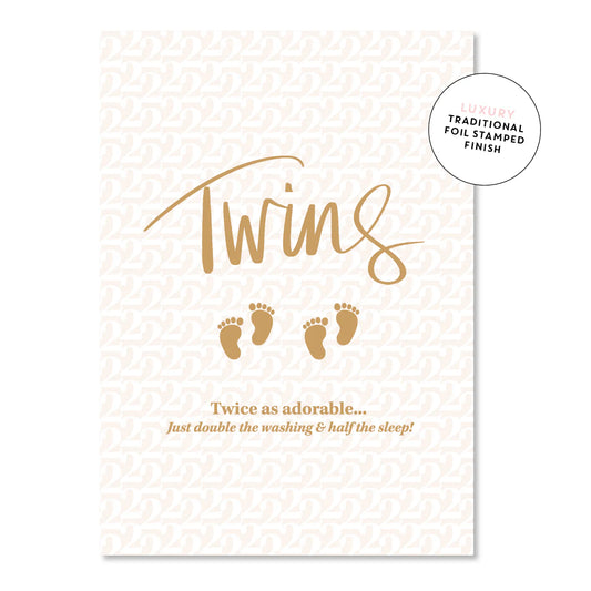 Just Smitten Twins Baby Card