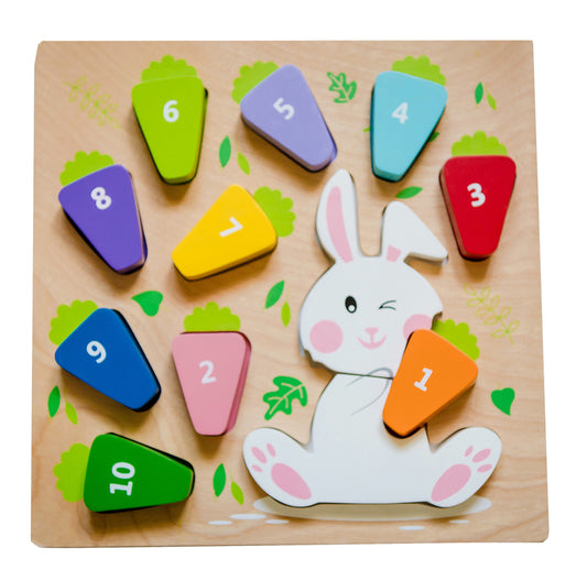 Kiddie Connect Wooden Puzzle 123 Carrot