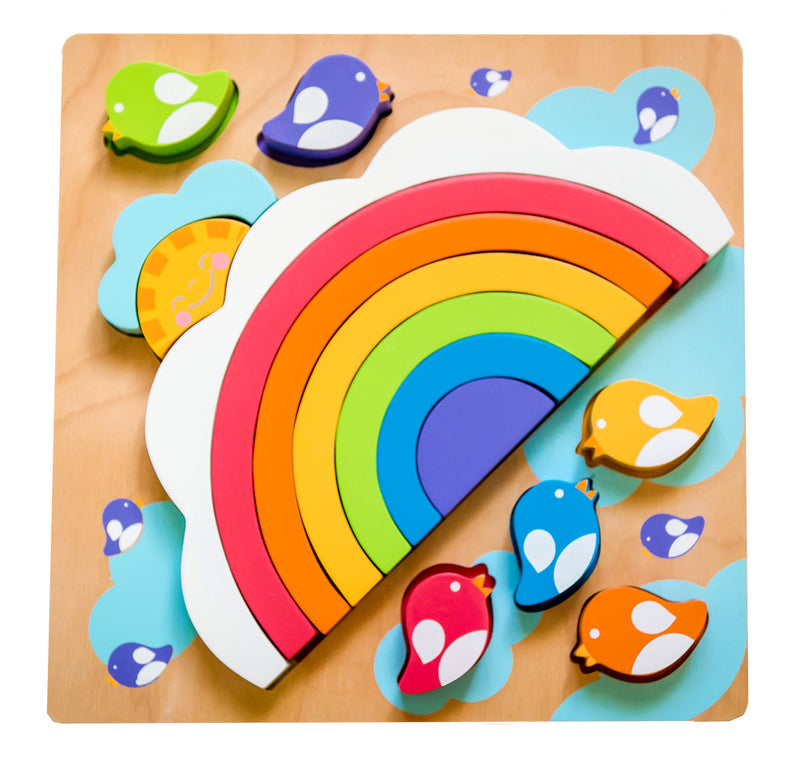 Kiddie Connect Wooden Puzzle Large Sun & Rainbow