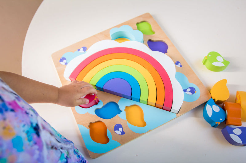 Kiddie Connect Wooden Puzzle Large Sun & Rainbow