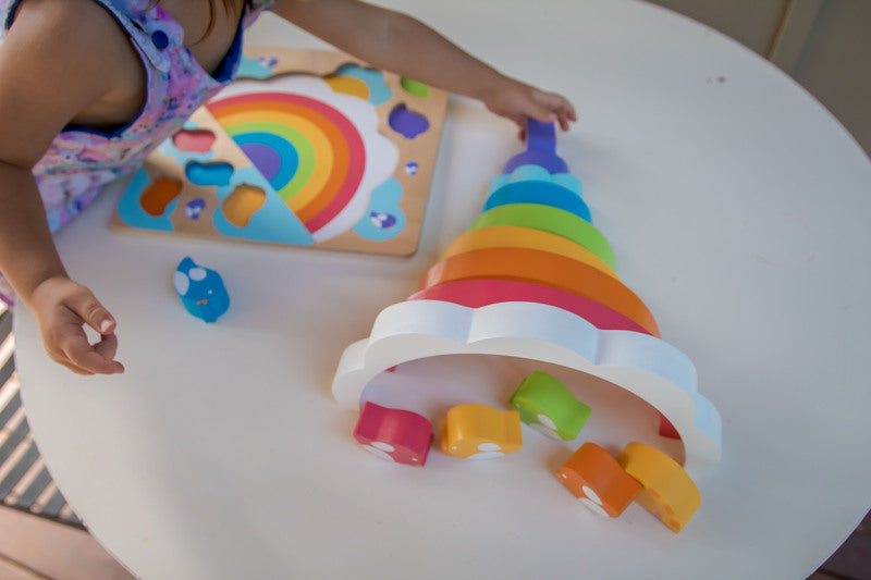 Kiddie Connect Wooden Puzzle Large Sun & Rainbow