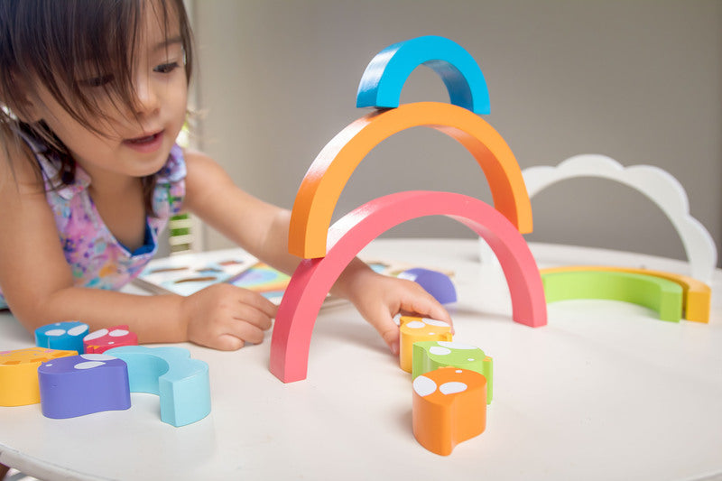 Kiddie Connect Wooden Puzzle Large Sun & Rainbow