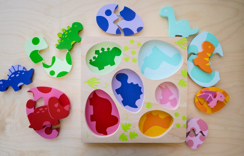 Kiddie Connect Wooden Egg & Dinosaur Puzzle