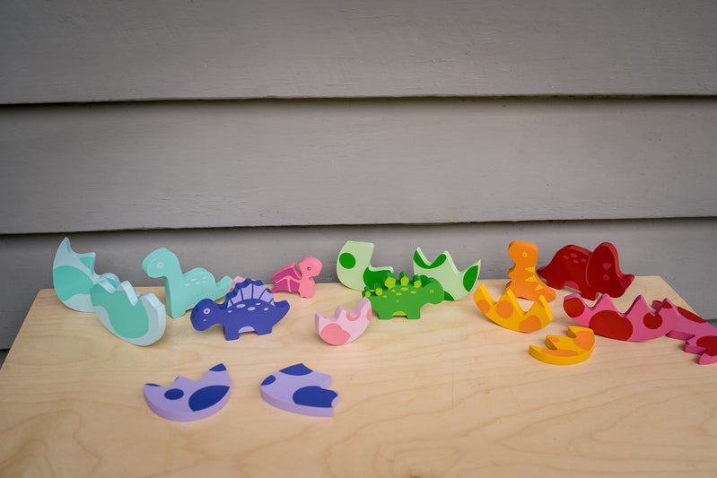 Kiddie Connect Wooden Egg & Dinosaur Puzzle