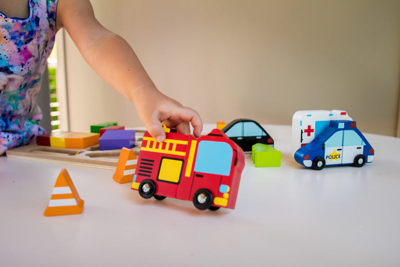 Kiddie Connect Wooden Vehicle Puzzle with Magnets