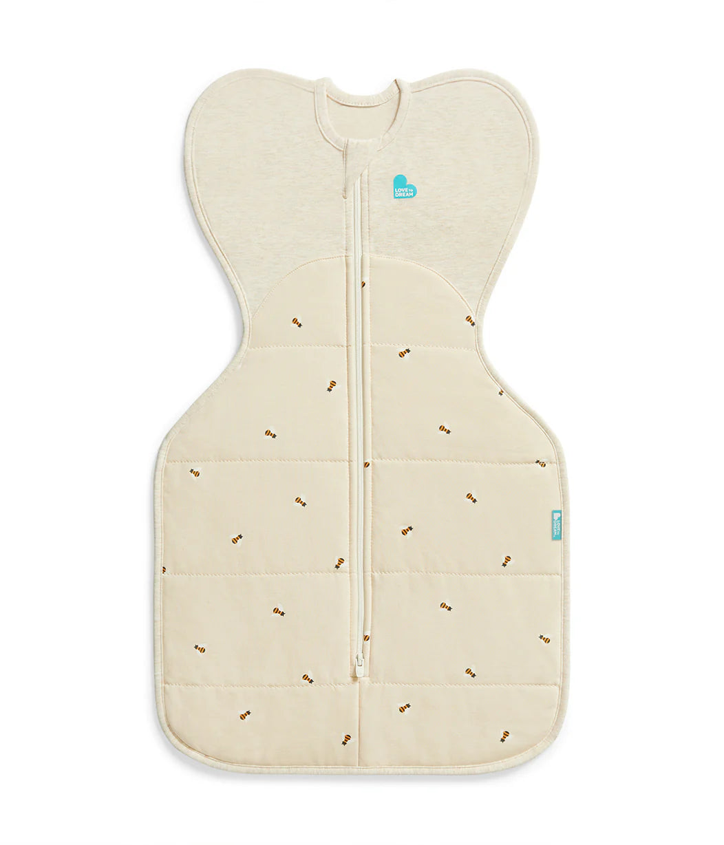 Love To Dream Swaddle Up 2.5T Quilted Stretch Cotton Bees Oatmeal