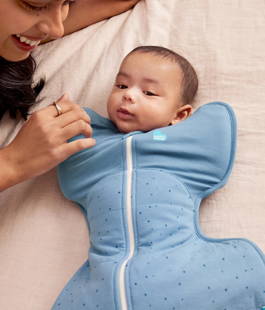 Love To Dream Swaddle Up 2.5T Quilted Stretch Cotton Pebbles Storm Blue