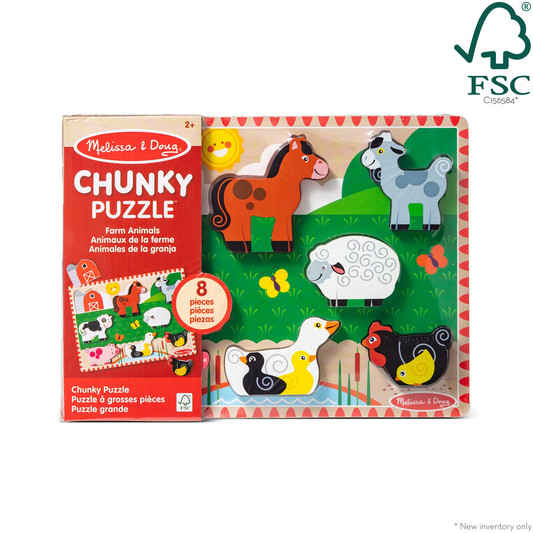 Melissa & Doug Chunky Puzzle Farm Animals 8pc
