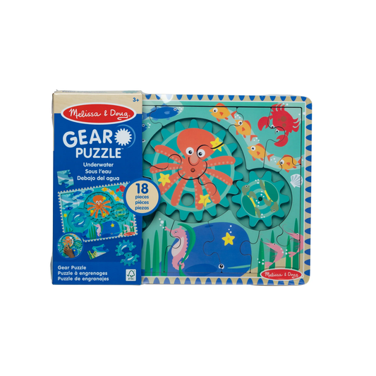 Melissa & Doug Wooden Gear Puzzle Animal Chase