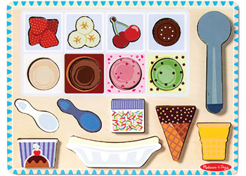 Melissa & Doug Wooden Ice Cream Magnetic Puzzle