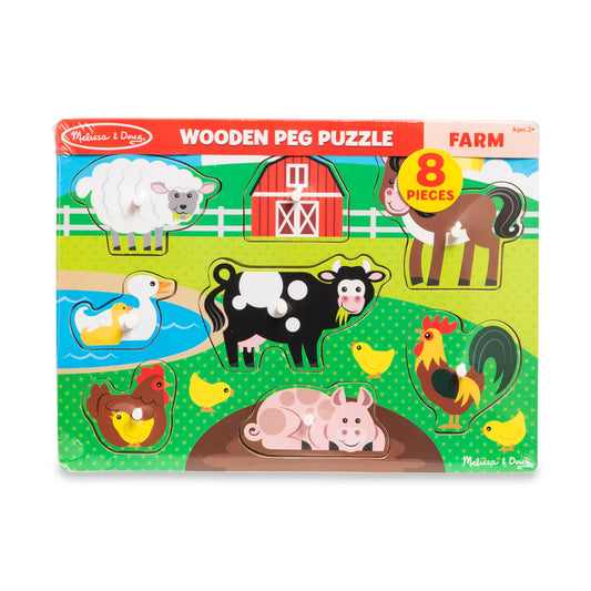 Melissa & Doug Wooden Peg Puzzle Farm