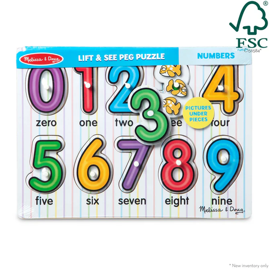 Melissa & Doug Wooden Peg Puzzle Numbers