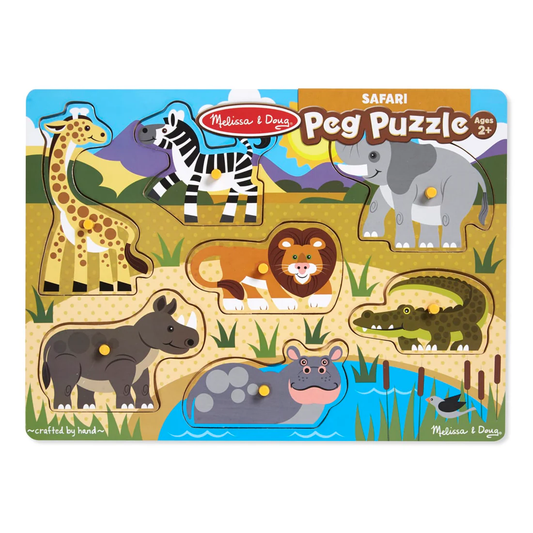 Melissa & Doug Wooden Peg Puzzle Safari