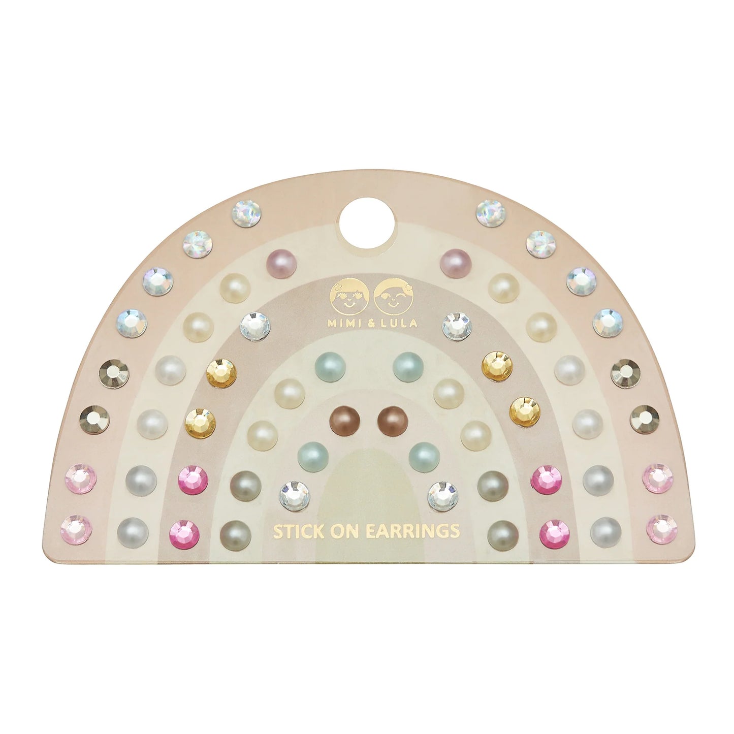 Mimi & Lula Stick On Earrings Pink Gems