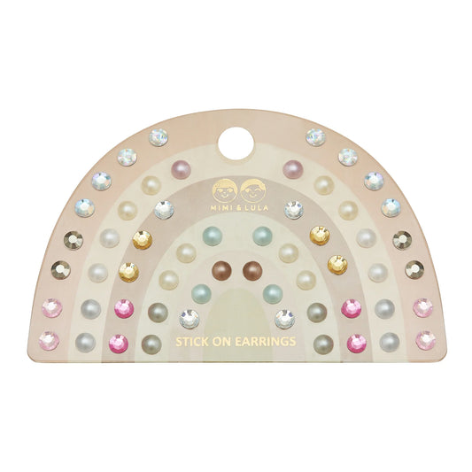 Mimi & Lula Stick On Earrings Pink Gems