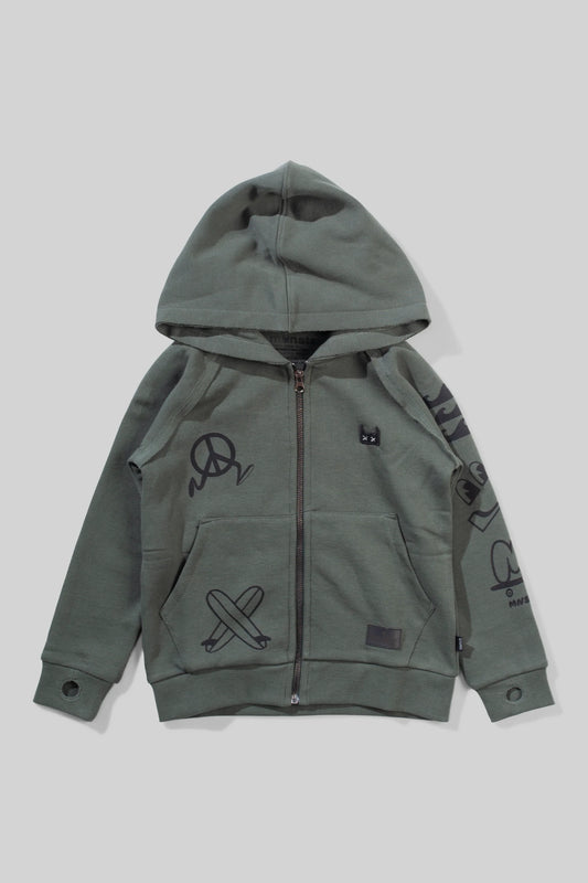 Mnstr Kids Hoody Icon Patch Ocean Green