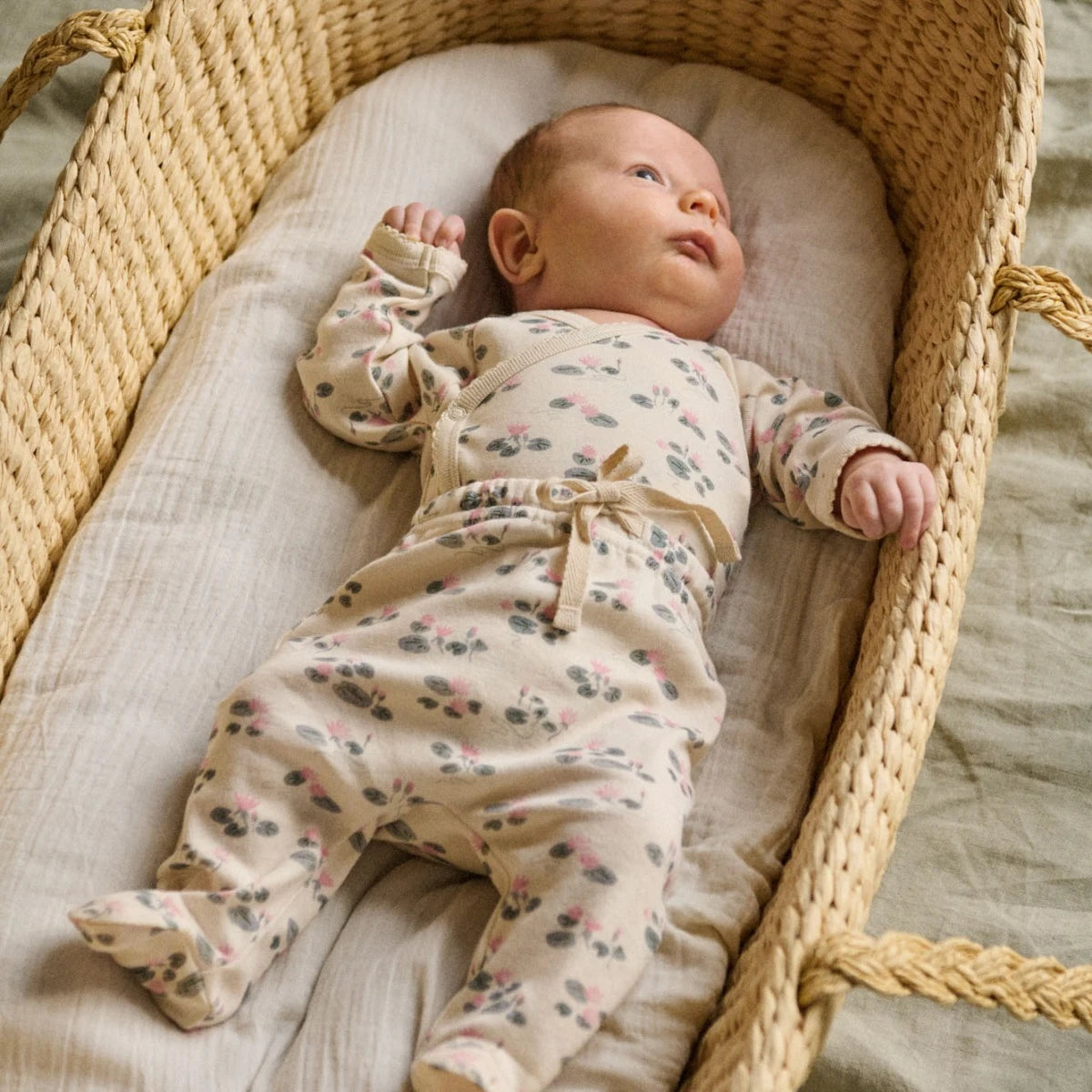 Nature Baby Footed Romper Waterlillies