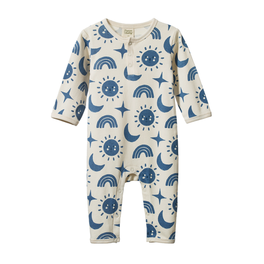 Nature Baby Henley Sleep Suit Twilight