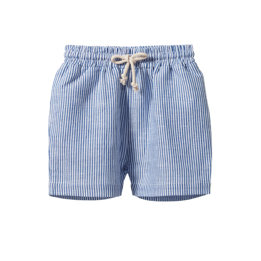 Nature Baby James Linen Cotton Shorts Blue Stripe