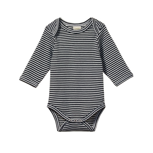 Nature Baby Long Sleeve Bodysuit Navy Stripe