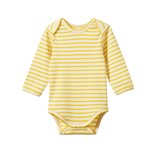 Nature Baby Long Sleeve Bodysuit Sunburst Sailor Stripe