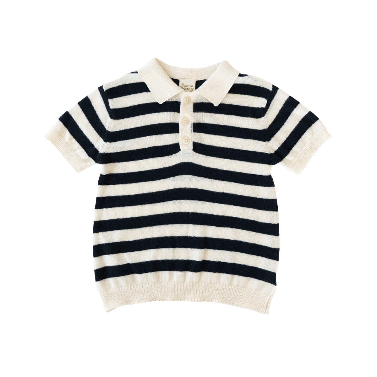 Nature Baby Stevie Polo Navy Bold Stripe