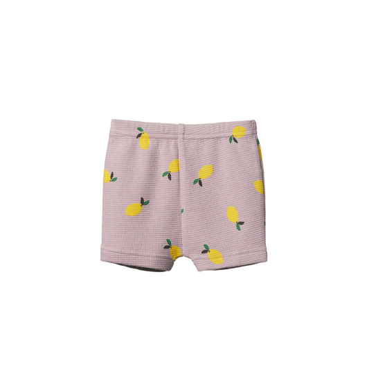 Nature Baby Selby Waffle Shorts Lilac Lemon