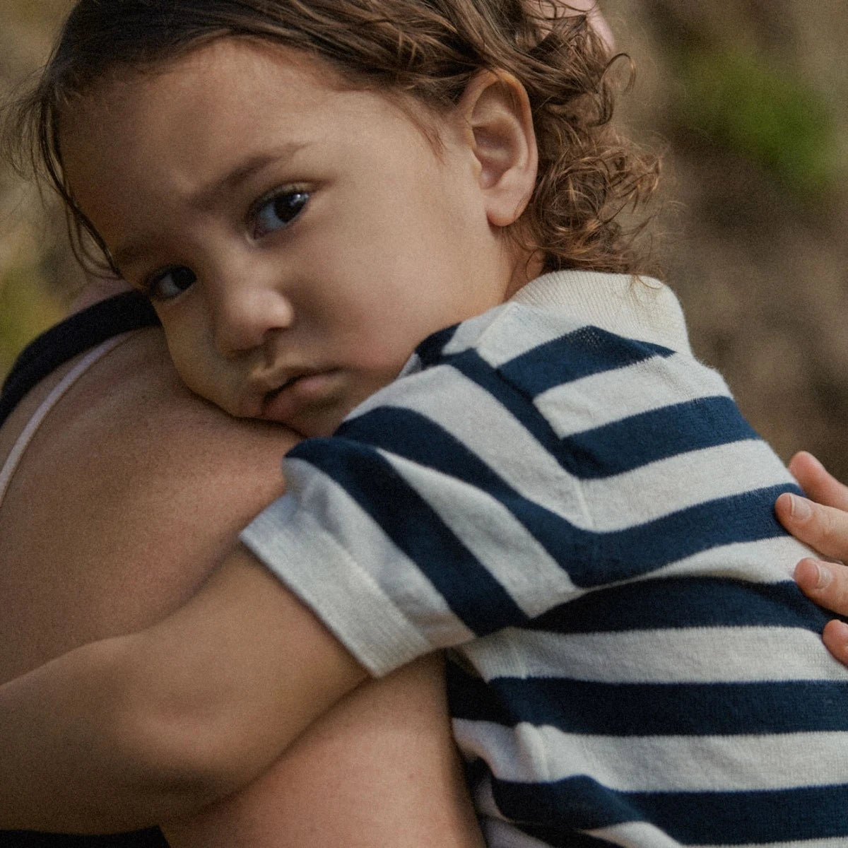 Nature Baby Stevie Polo Navy Bold Stripe