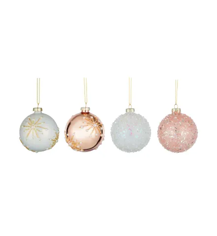 Ornament Lustre Pink and White Bauble