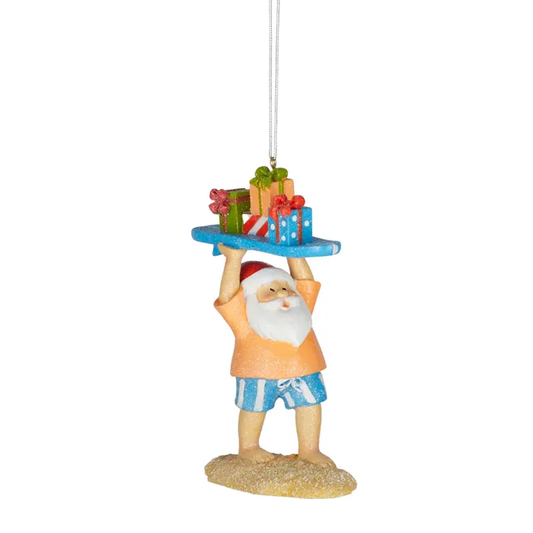 Ornament Santa & Surfboard