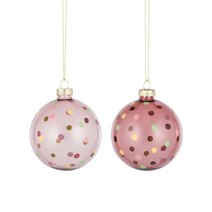 Ornament Sparkle Pink Dots Bauble