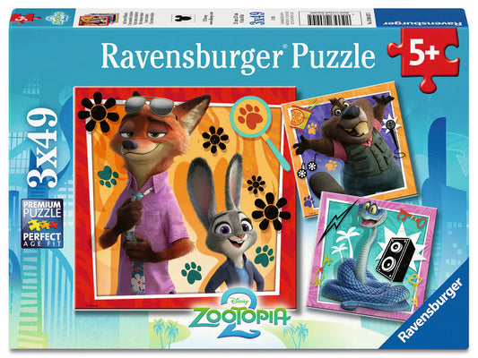 Ravensburger 3 x 49pc Jigsaw Puzzle Disney Zootopia A New Mission