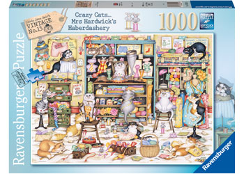 Ravensburger 1000pc Jigsaw Puzzle Crazy Cats Haberdashery