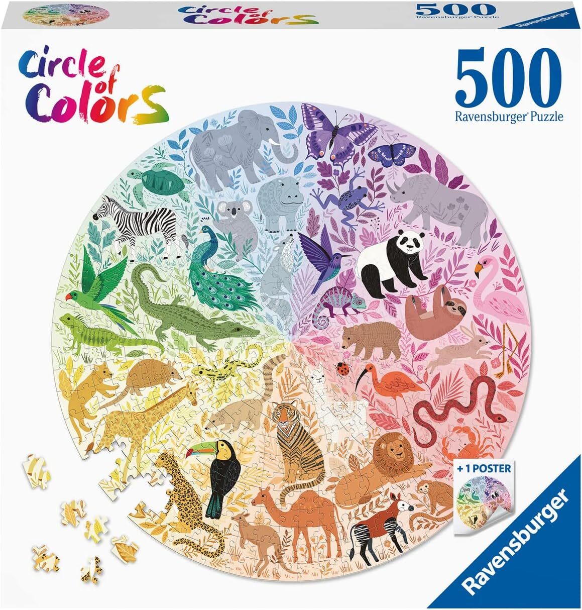 Ravensburger Jigsaw Puzzle 500pc Circle Of Colours Animals
