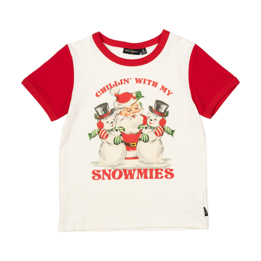 Rock Your Baby Chillin With My Snowmies Ringer Tee