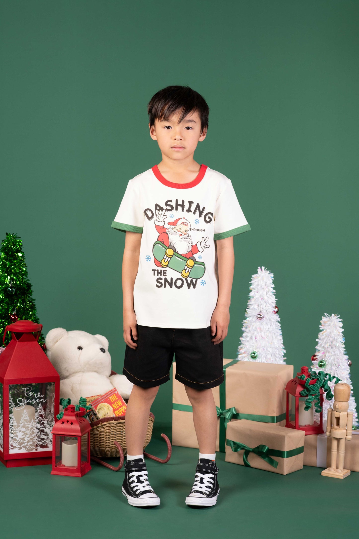 Rock Your Baby Dashing Through The Snow Ringer Tee