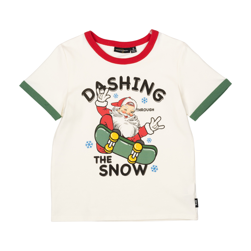 Rock Your Baby Dashing Through The Snow Ringer Tee