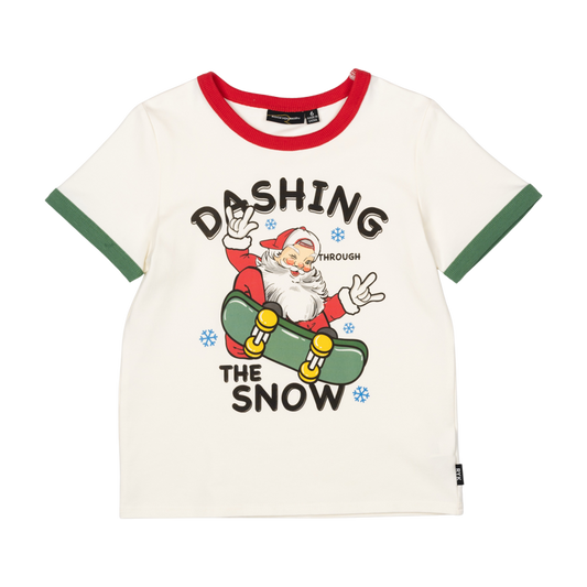 Rock Your Baby Dashing Through The Snow Ringer Tee