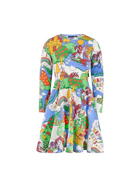 Rock Your Baby Long Sleeve Waisted Dress Happy Land