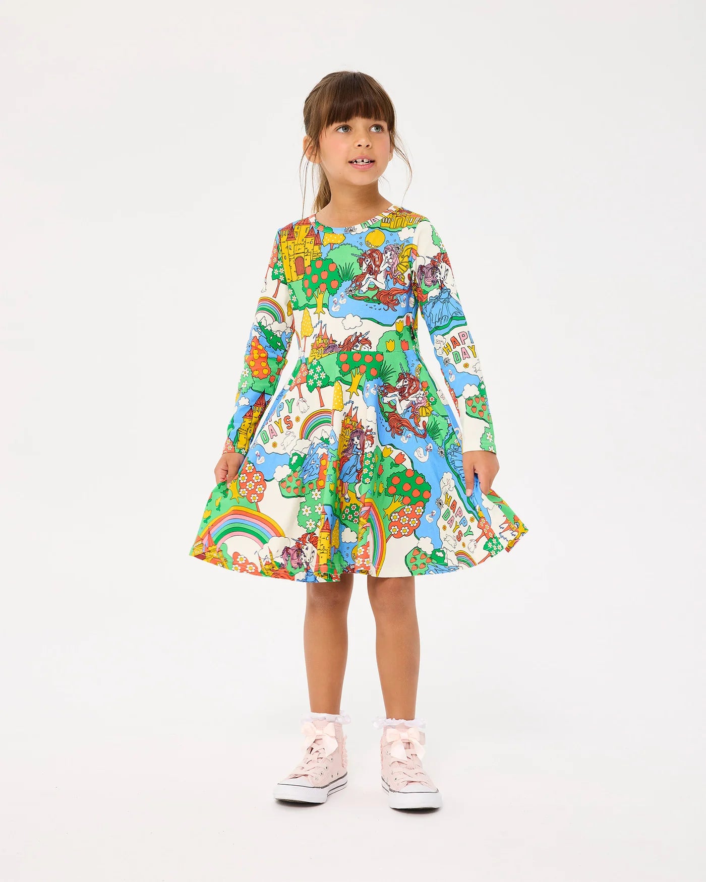 Rock Your Baby Long Sleeve Waisted Dress Happy Land
